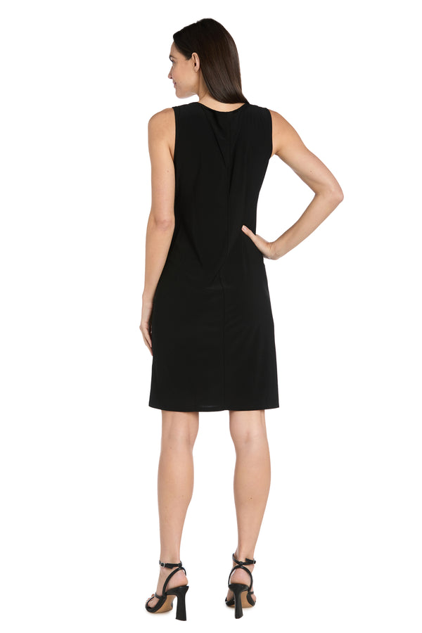 R&m Richards Black & Pink Printed Jacket Dress - Petite