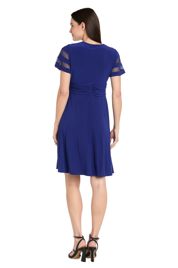 R&m Richards Cascade Cocktail Dress With Rhinestone Buckle - Petite