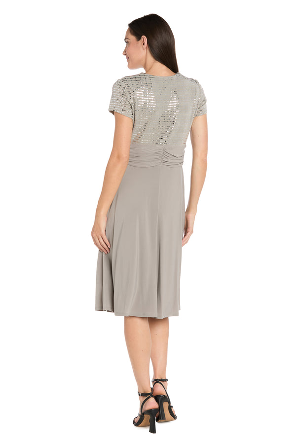 R&m Richards Cascade Wrap Dress With Rhinestone Buckle