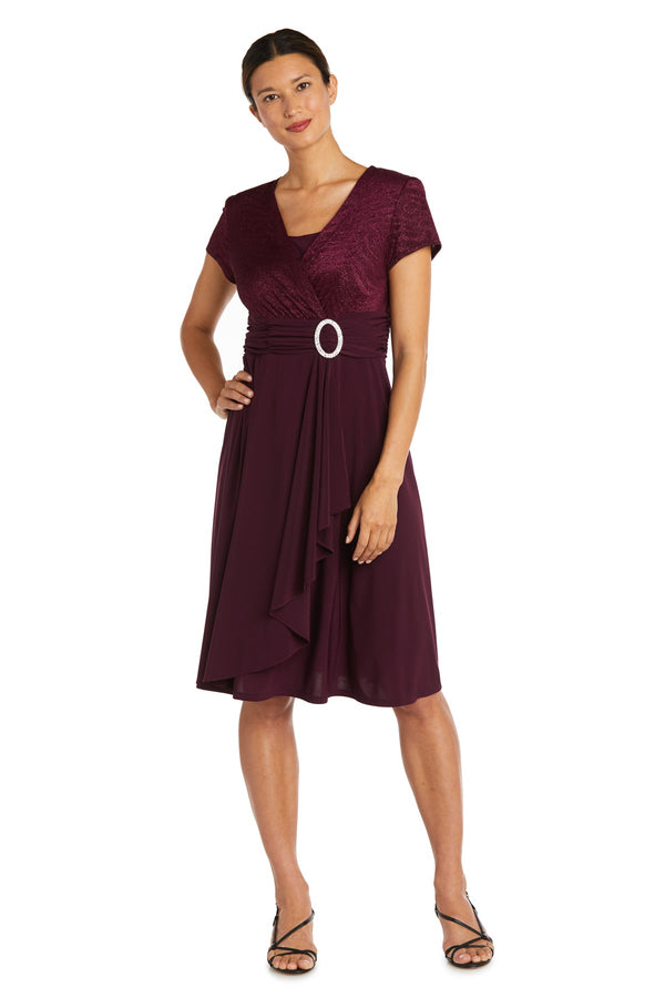 R&m Richards Cascade Wrap Dress With Waist Sash - Petite