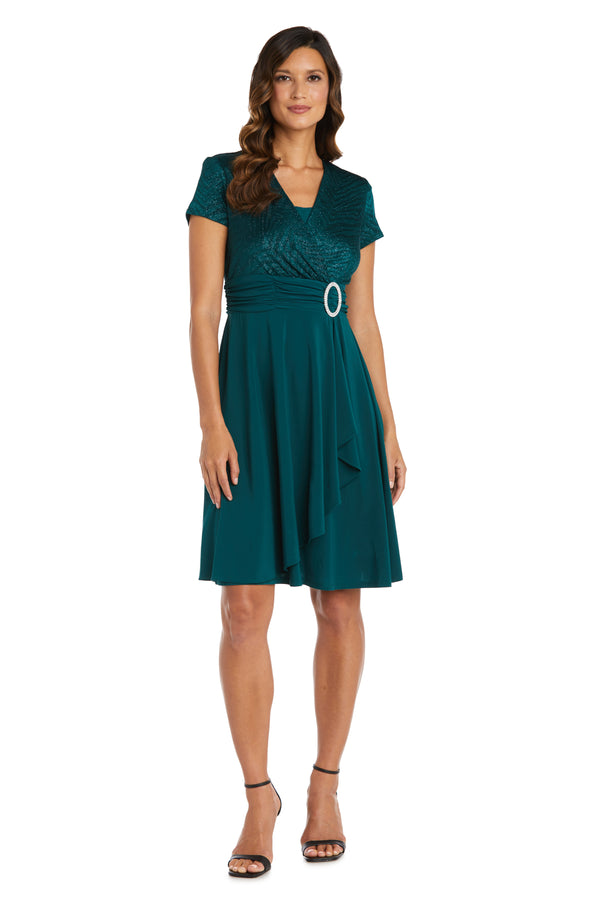 r&m richards Cascade Wrap Dress with Waist Sash - Petite