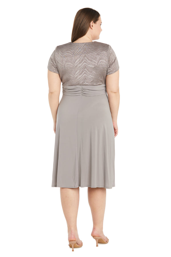 R&m Richards Cascade Wrap Dress With Waist Sash - Plus