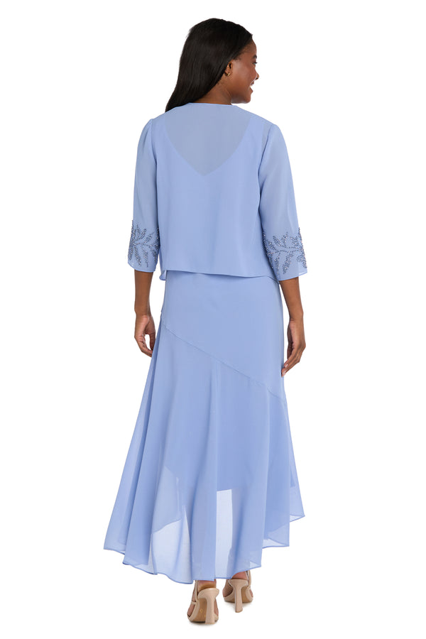 R&m Richards Celeste Beaded Jacket Dress With Tiered Skirt - Petite