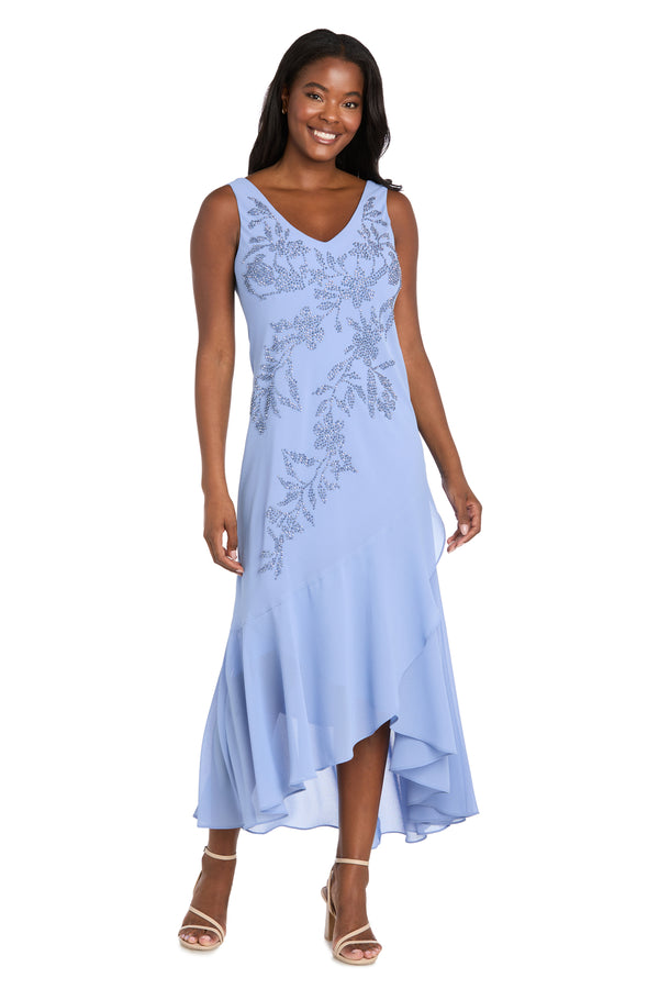 R&m Richards Celeste Beaded Jacket Dress With Tiered Skirt - Petite