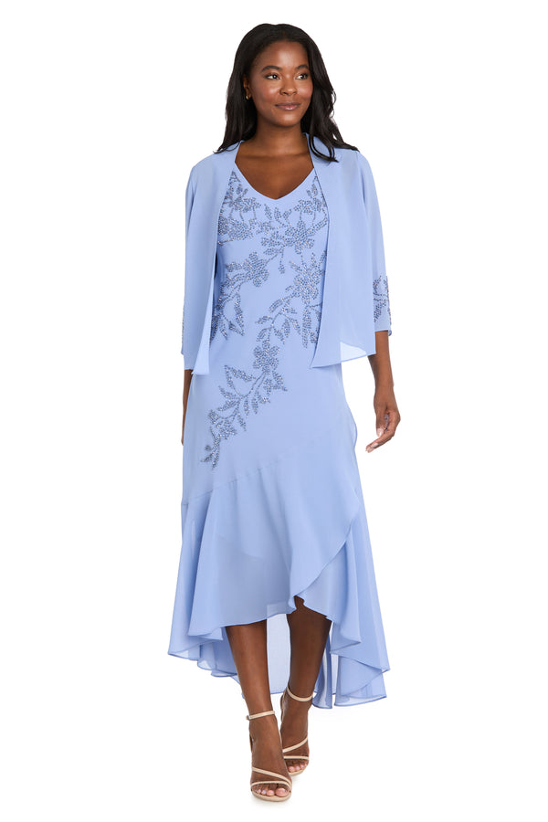 r&m richards Celeste Beaded Jacket Dress with Tiered Skirt - Petite