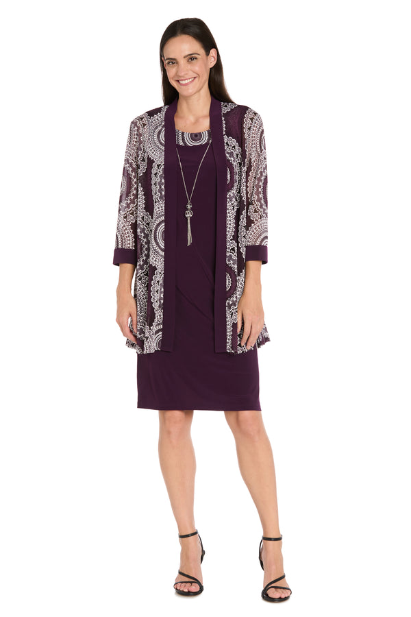 r&m richards Circular Patterned Jacket Dress - Petite