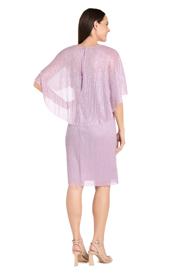R&m Richards Cocktail Caplet Dress With Rhinestone And Ruffle Side Detail
