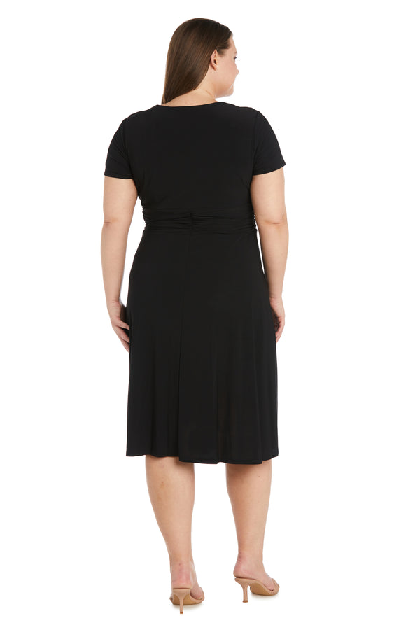 R&m Richards Cocktail Dress With Rhinestone Belt - Plus