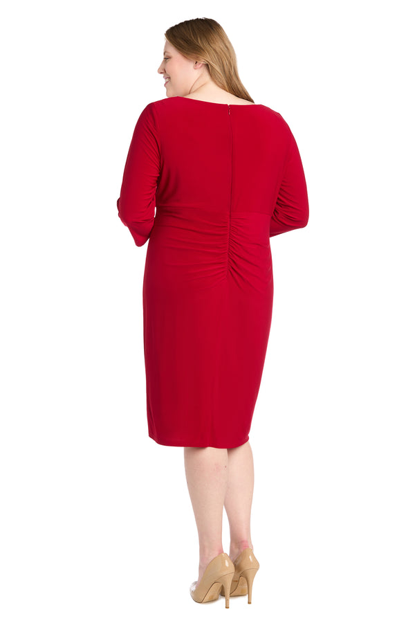 R&m Richards Cocktail Dress With Rhinestone Trim Detailing - Plus