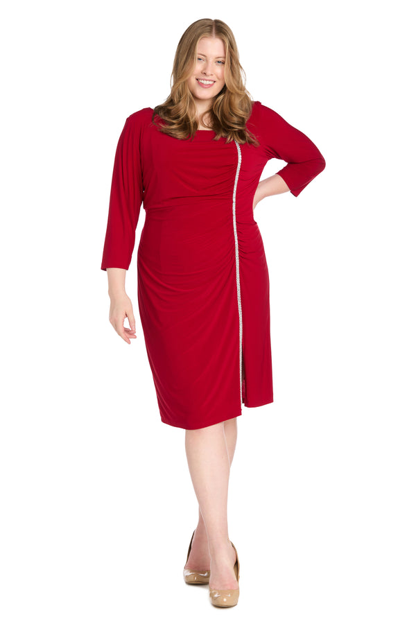 r&m richards Cocktail Dress With Rhinestone Trim Detailing - Plus
