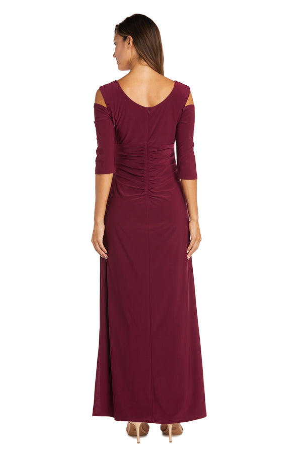 R&m Richards Column Evening Gown With Off The Shoulder Cutouts