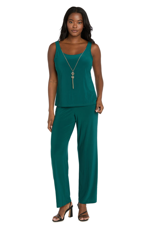 R&m Richards Delicate Floral Blossom Embroidered Pantsuit