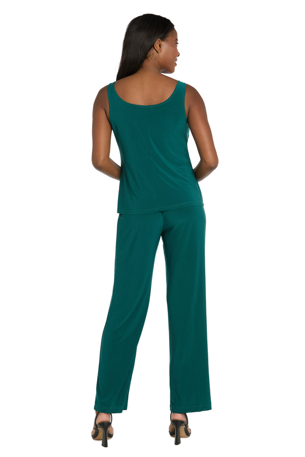 R&m Richards Delicate Floral Blossom Embroidered Pantsuit