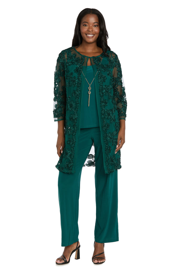 r&m richards Delicate Floral Blossom Embroidered Pantsuit r&m richards Delicate Floral Blossom Embroidered Pantsuit
