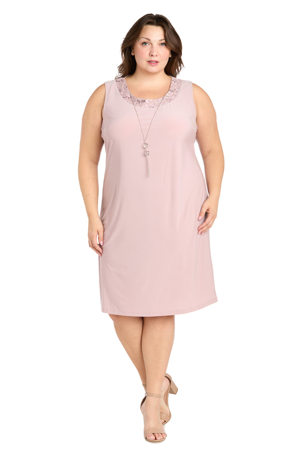 R&m Richards Double Tiered Sequin Lace Jacket Dress - Plus