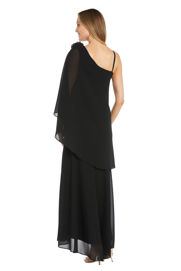 R&m Richards Dress Featuring An Elegant Chiffon Cape