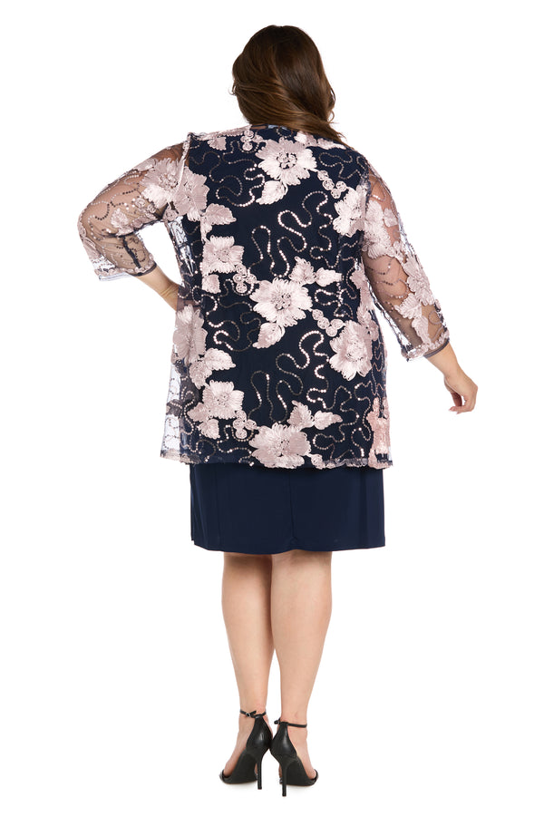 R&m Richards Embellished Jacket Dress - Attaches At The Neckline - Plus