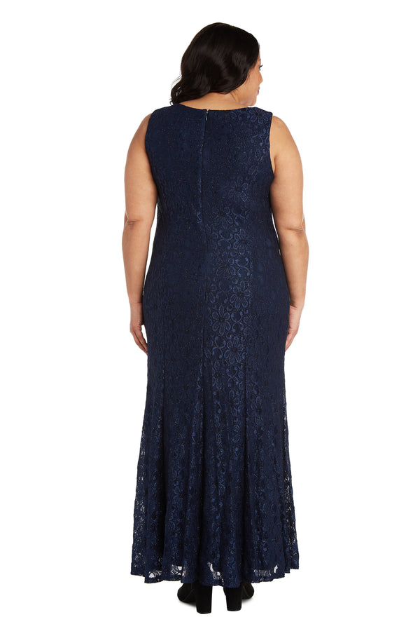 R&m Richards Evening Gown With Embellished Neckline And Flyaway Jacket - Plus