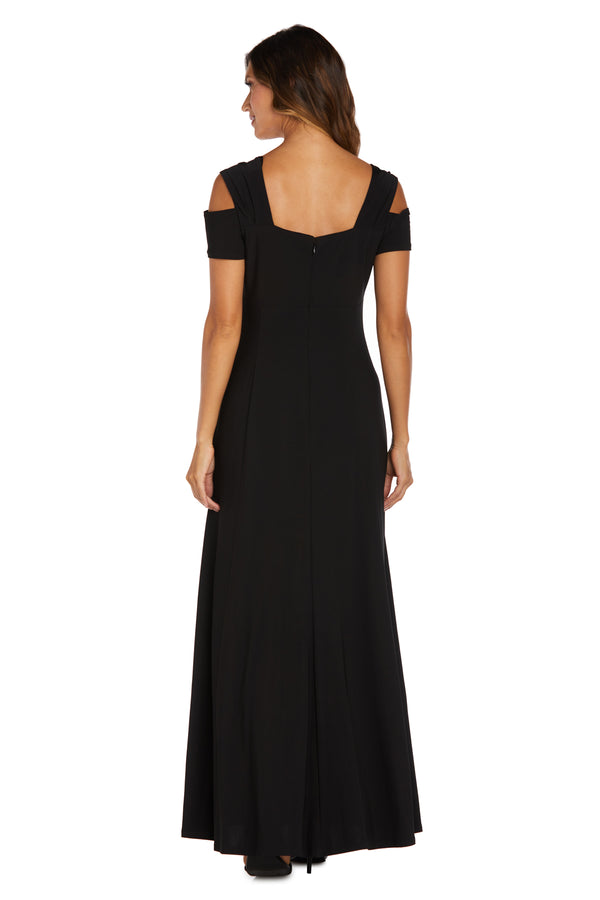 R&m Richards Evening Gown With Thigh Slit And Diamante Detail