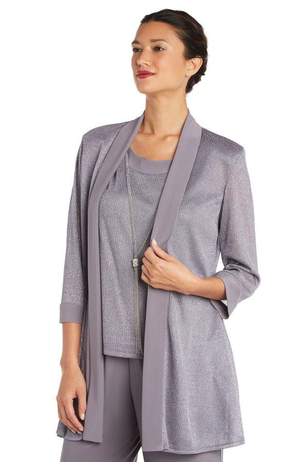 R&m Richards Faux Two-Piece Pant Set With Metallic Details