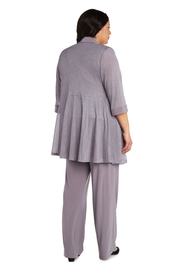 R&m Richards Faux Two-Piece Pant Set With Metallic Details - Plus