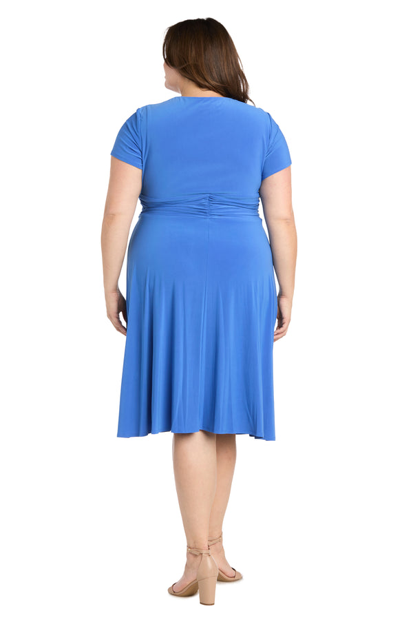 R&m Richards Faux Wrap Dress With Waist Embellishment - Plus