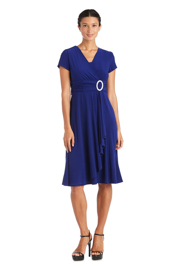 r&m richards Faux Wrap Dress with Waist Embellishment
