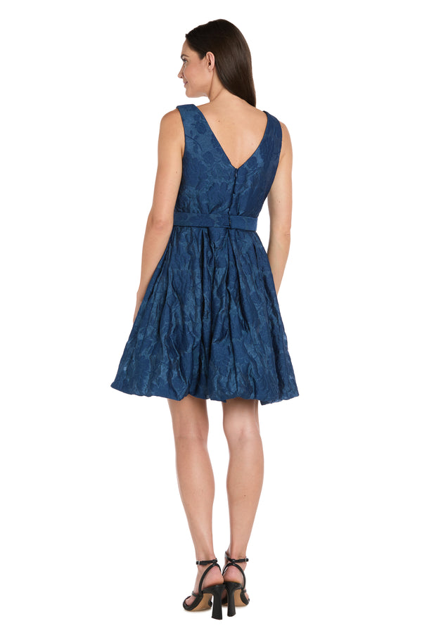R&m Richards Floral Jacquard Organza Bubble Dress With Bow Detail