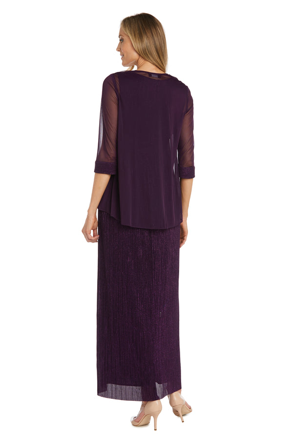 R&m Richards Flyaway 3/4 Sleeve Jacket Over Long Dress