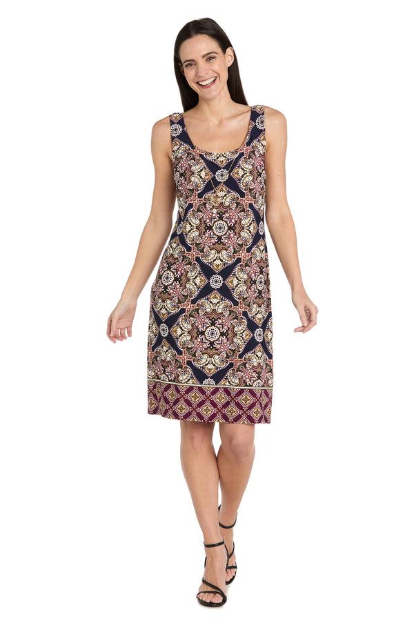 R&m Richards Intricate Short Jacket Dress With Solid Dress