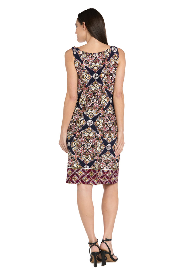 R&m Richards Intricate Short Jacket Dress With Solid Dress