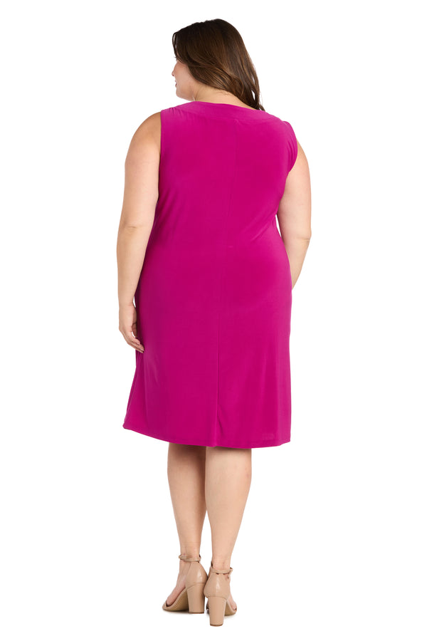 R&m Richards Jacket Dress With Beaded Neckline And Soft Jacket - Plus