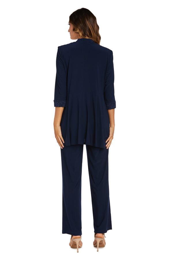 R&m Richards Lace And Sequin Pant Set With Matching Jacket