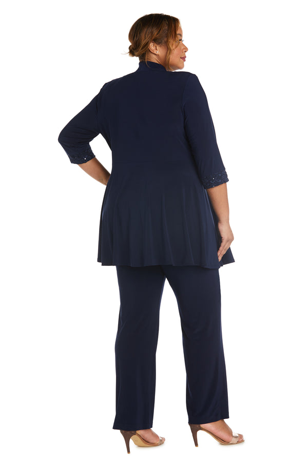 R&m Richards Lace And Sequin Pant Set With Matching Jacket - Plus