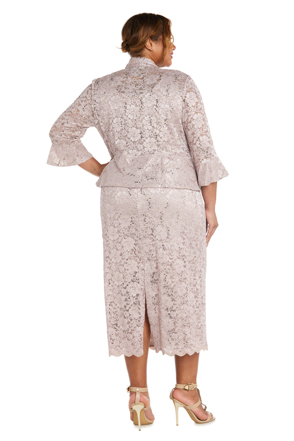 R&m Richards Lace Column Dress With Matching Lace Jacket - Plus