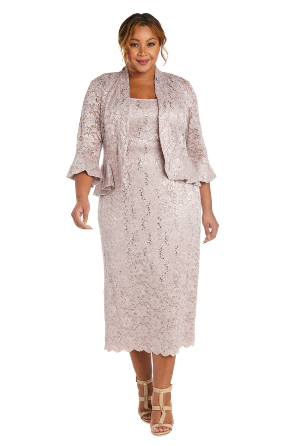 r&m richards Lace Column Dress with Matching Lace Jacket - Plus