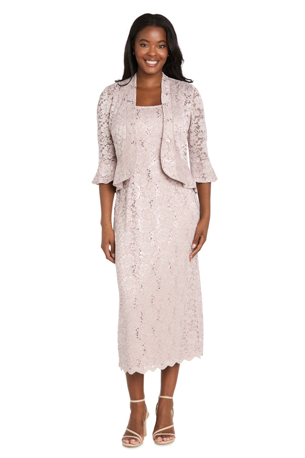 r&m richards Lace Column Dress with Matching Lace Jacket