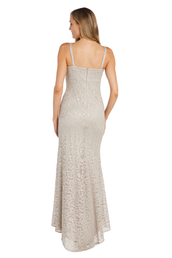 R&m Richards Lace Jacket Dress With Pearl Neck Trim