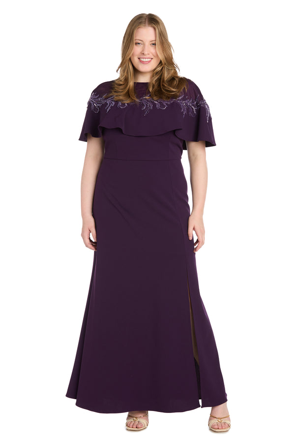 R&m Richards Long Stretch Scuba With Illusion Neckline - Plus