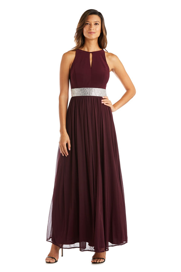 R&m Richards Maxi Dress With Keyhole Cutout Halterneck And Flowing Skirt