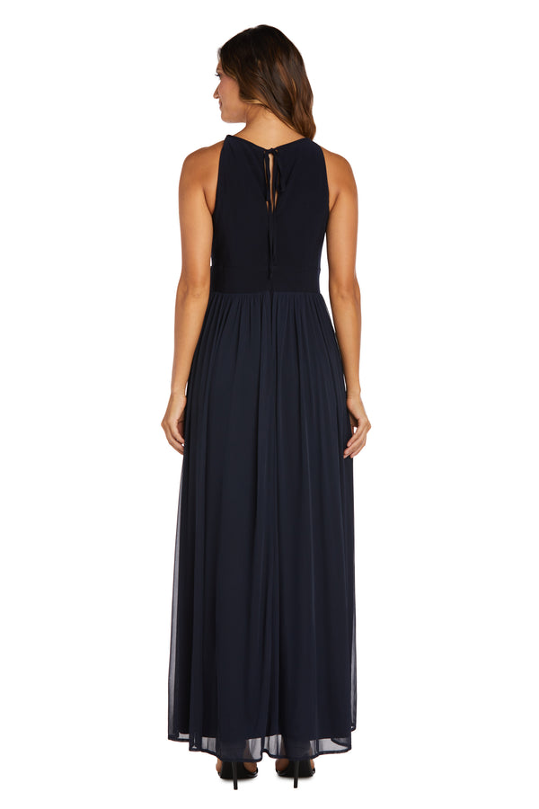 R&m Richards Maxi Dress With Keyhole Cutout Halterneck And Flowing Skirt - Petite