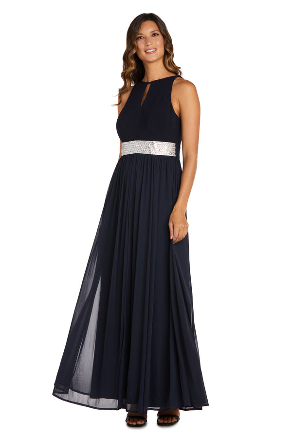r&m richards Maxi Dress with Keyhole Cutout Halterneck and Flowing Skirt - Petite