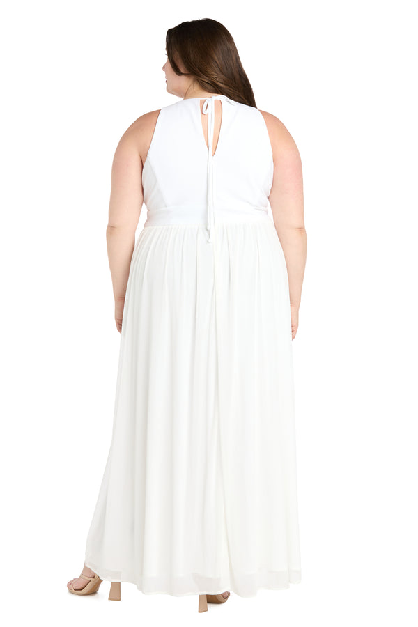 R&m Richards Maxi Dress With Keyhole Cutout Halterneck And Flowing Skirt - Plus