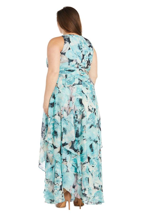 R&m Richards Maxi Floral Dress With Ruffle Skirt - Plus