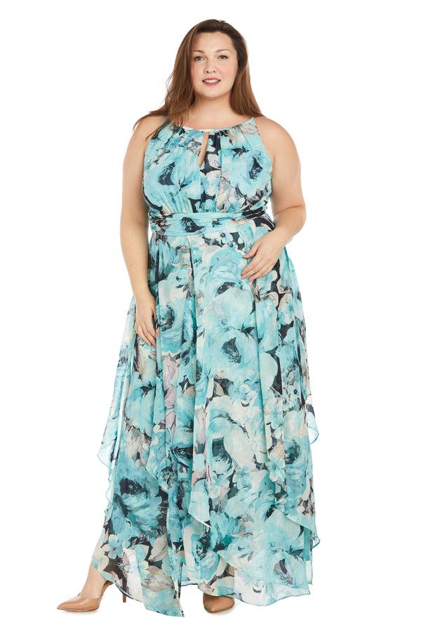 r&m richards Maxi Floral Dress with Ruffle Skirt - Plus