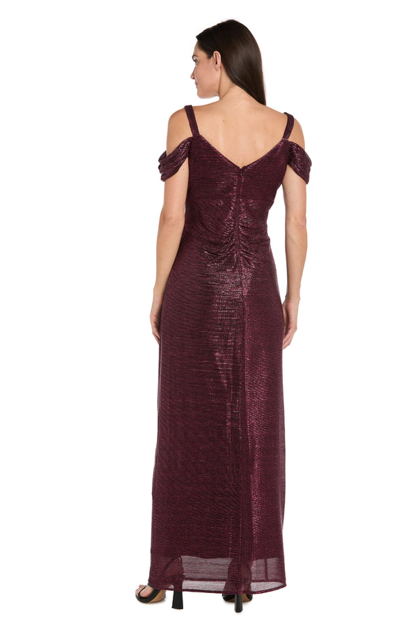 R&m Richards Metallic Off The Shoulder Dress - Petite