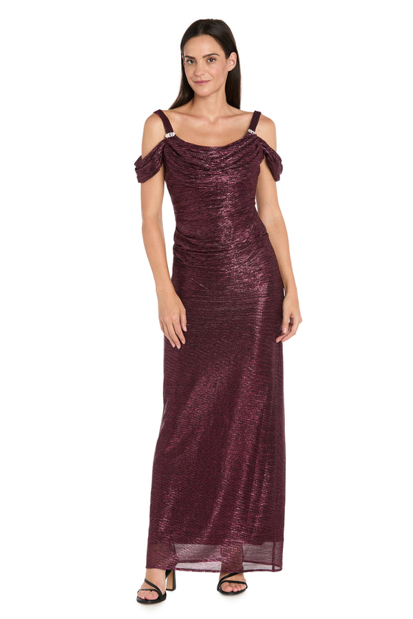 r&m richards Metallic off The Shoulder Dress - Petite