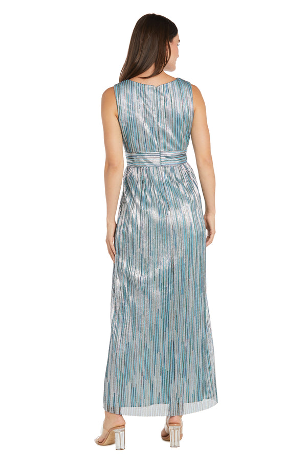 R&m Richards Metallic Platter Dress With Removable Sheer-Sleeve Jacket