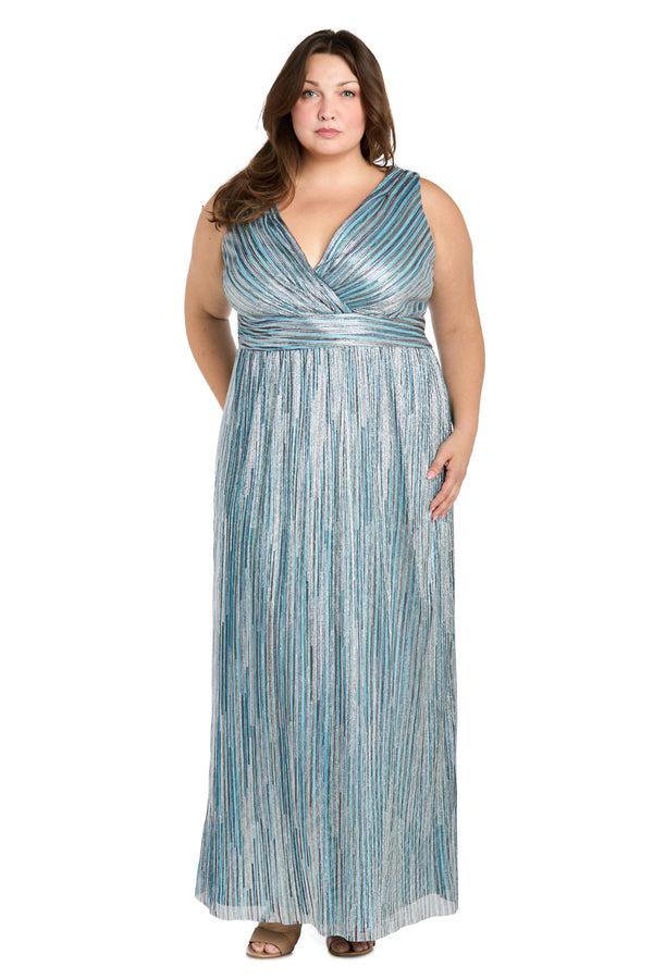 R&m Richards Metallic Platter Dress With Removable Sheer-Sleeve Jacket - Plus