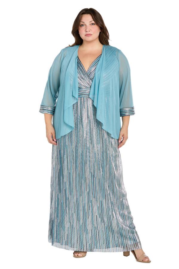 r&m richards Metallic Platter Dress with Removable Sheer-Sleeve Jacket - Plus